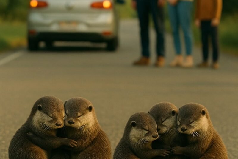 🔥 Neuvěříte, co se stalo, když rodina uviděla šest vyder uprostřed silnice! 😱🦦  Jely po tiché venkovské cestě, když spatřily tři páry mláďat – držely se pevně k sobě a jedna z vyder byla zraněná. 🫂  Rodina zastavila, vystoupila a vytvořila kolem nich ochranný kruh ❤️ Mláděta zůstala v bezpečí, dokud nepřišla pomoc.  👉 To, co se stalo potom, dojalo všechny přítomné. Pokračování v komentářích 👇