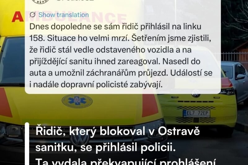 🚑Případ houkající sanitky v Ostravě má nečekaný vývoj. Řidič, který měl na Nový rok blokovat záchranku a způsobit několikaminutové zpoždění, se po zveřejnění videí sám přihlásil policii. Ta nyní uvádí, že na sanitku reagoval hned, i když pomalu. Záchranná služba však na své verzi dál trvá 🤔